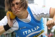 1311 Monia Cantarella of Italy in action in the Girls' Shot Put in Lille Final Position 6 Mark 14,01